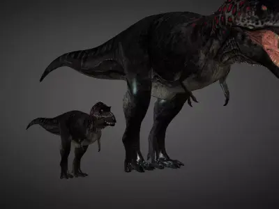 T rex animated 3d model Low-poly 3D model