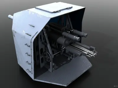 Skoda 10 cm K10 - OTO 100-47 Low-poly 3D model