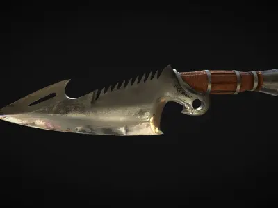Vintage Pirate Knife Low-poly 3D model