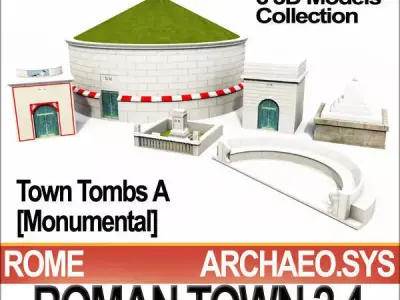 Roman Town Monumental Tombs A 2 4 Low Poly 3D model