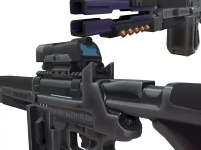 Sci-Fi LMG Low-poly 3D model