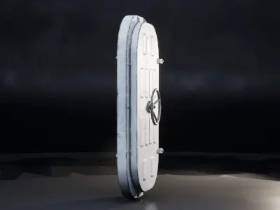 Battleship Watertight Door Low-poly 3D model