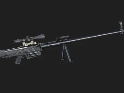 Sniper Rifle OSV-96 Low-poly 3D model