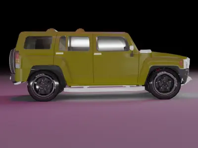 Hummer H3 Lowpoly Free low-poly 3D model