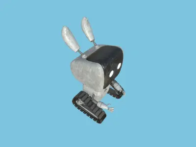 Cute Robot 03 Dirt Metal - Character Design Fashion Low-poly 3D model