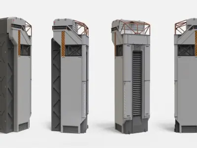 sci-fi Architecture kitbash 10 3D model