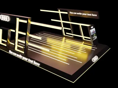 Audi Car Exposition - Showroom Render Scene 3D Model Low-poly 3D model