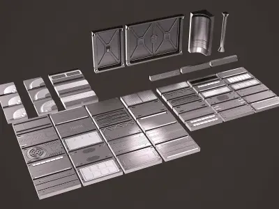 Sci Fi Interior Kitbash 3D model