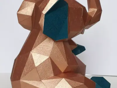 Baby Elephant lowpoly paper Free low-poly 3D model