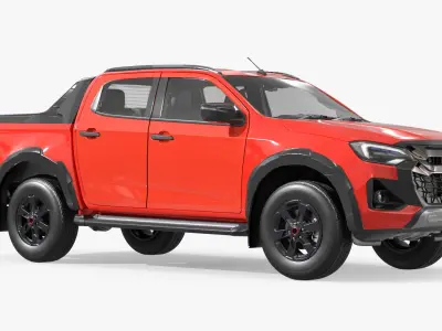 Red All-Terrain Pickup LHD 3D model