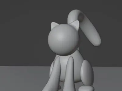 Cute Stylized Toon Cat Low-poly 3D model