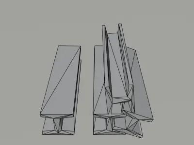 Cartoon Industrial metal beams Polygonal Style Low-poly 3D model