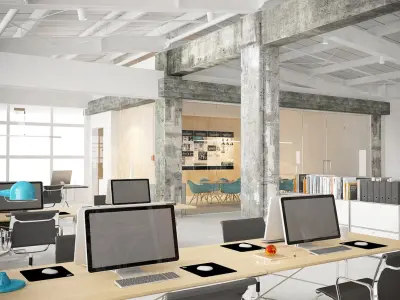 Industrial Office interior 3D model