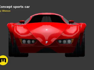 Concept sports car Free low-poly 3D model