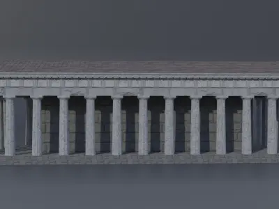 Greek Temple - Doric order Low-poly 3D model