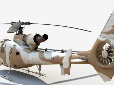 Sud-Aviation Gazelle Sandy Low-poly 3D model