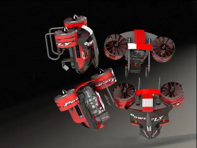 Real aviation industry jet flying backpack 3D print model