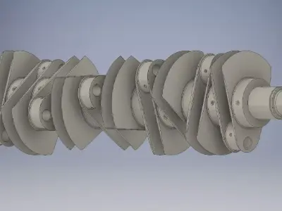 Crankshaft 10 Transverse 3D model