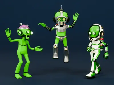 Alien Modular - low-poly stylized Low-poly 3D model