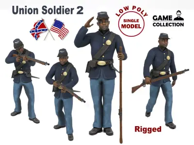 Union Soldier 2 Low-poly 3D model