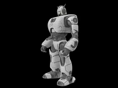 Robot Shaped Low-poly 3D model