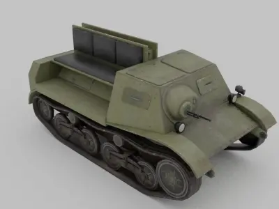 T-20 komsomolets armored tractor Low-poly 3D model
