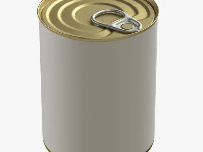 canned food round tin metal aluminum can 12 3D model