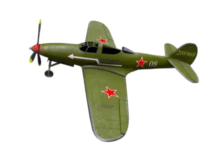 Bell P-39C Airacobra Soviet Fighter Plane  Low-poly 3D model