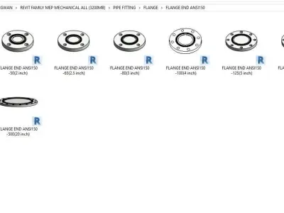 Flange Flange End and Bolt Ansi 150 Free 3D model