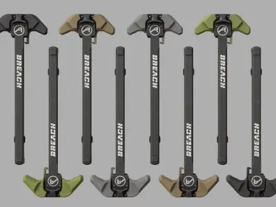 BREACH Charging Handle - Replica - LOW POLY Low-poly 3D model