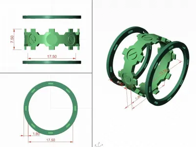 Ring 6 gold wedding band 3D print model