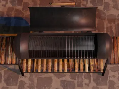 Brazier from a gas cylinder Low-poly 3D model