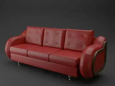 3 seater leather sofa  Free 3D model