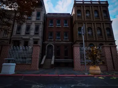 BROOKLYN BROWNSTONE REGULAR OLD BUILDING 004 Low-poly 3D model