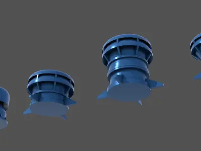 WW2 Italian naval mushroom - Commercial license - 1-200 scale 3D print model