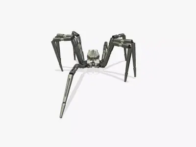 Spider bot v1 rigged and animated Low-poly 3D model