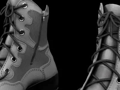 Military Boots - Army shoes Low-poly 3D model
