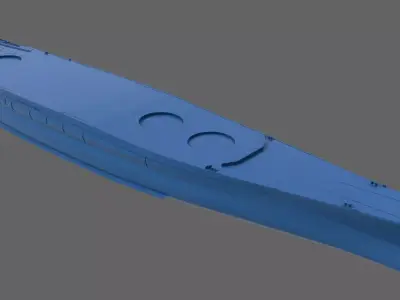 Battleship Yamato Hull - Commercial license - 1-200 scale 3D print model