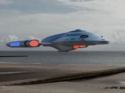 Sci-Fi Ship Low-poly 3D model