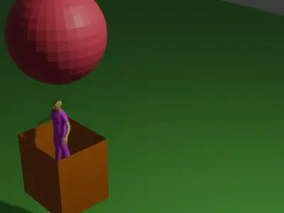 This is an animation of a man in an air balloon Free 3D model