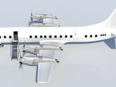 Lockheed L188 Electra decomissioned Low-poly 3D model