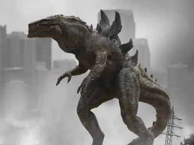 Godzilla 1998 Low-poly 3D model