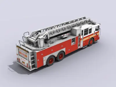 Fire Truck Low-poly 3D model