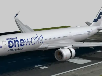 Airbus A350-900 XWB Finnair oneworld Low-poly 3D model