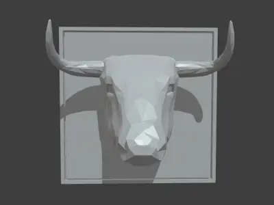 Low Poly Bull Head Low-poly 3D model
