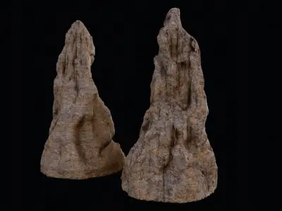 big termite mound Low-poly 3D model