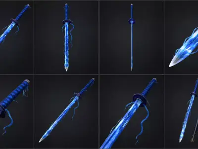 Stormlight Energy Katana Low-poly 3D model