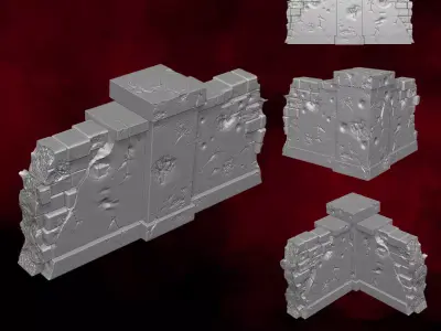 Diorama Damage Wall 3D printable files for Action Figures 3D print model