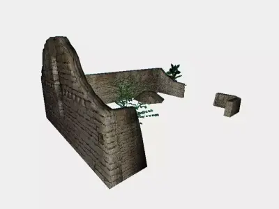 Abandoned Ruin Overgrown with Plants 3D model