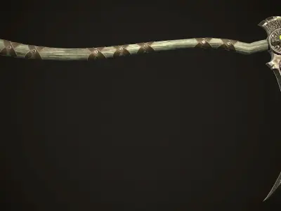 Undead Scythe - game ready model Low-poly 3D model